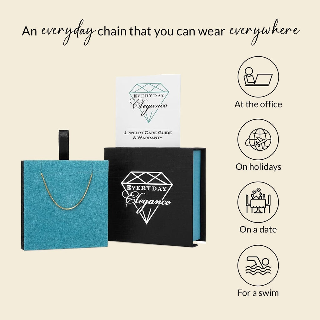 everyday elegance 10k gold box chain necklace for, package contents