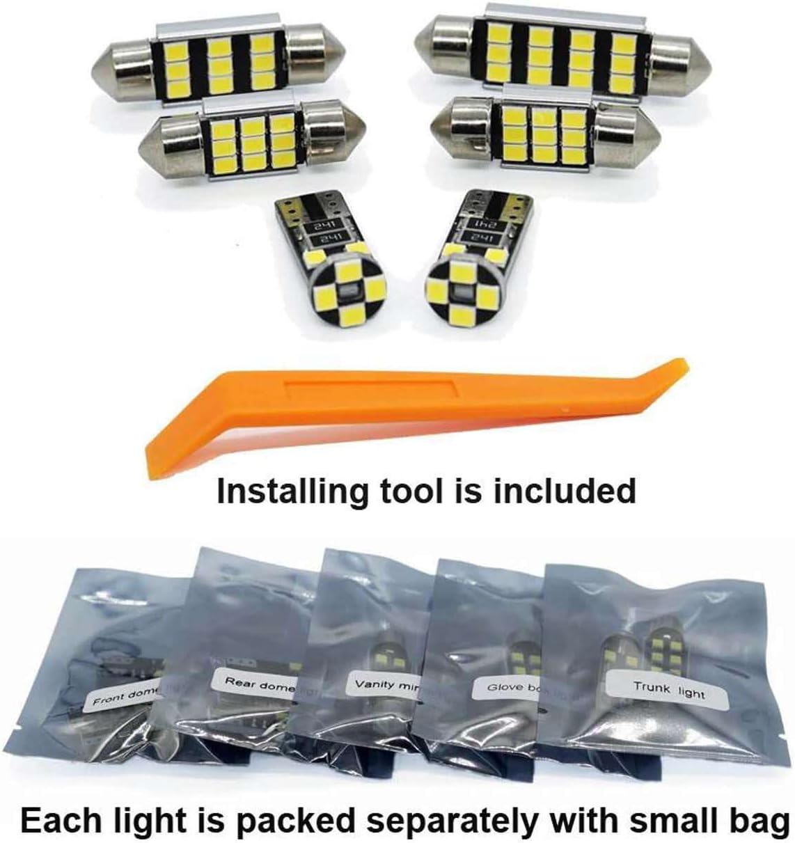 12pcs Car LED Interior Trunk Reading Glove Box Light Kit, for Fiat Ducato 1995-2022 2023 2024 Accessories