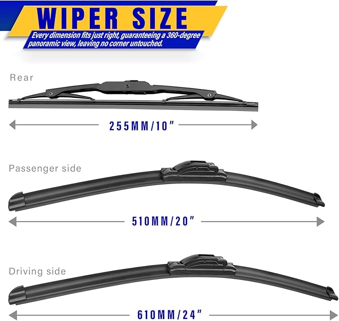 3 wipers Replacement for 2018-2023 Chevy Chevrolet Traverse, Windshield Wiper - Image 2