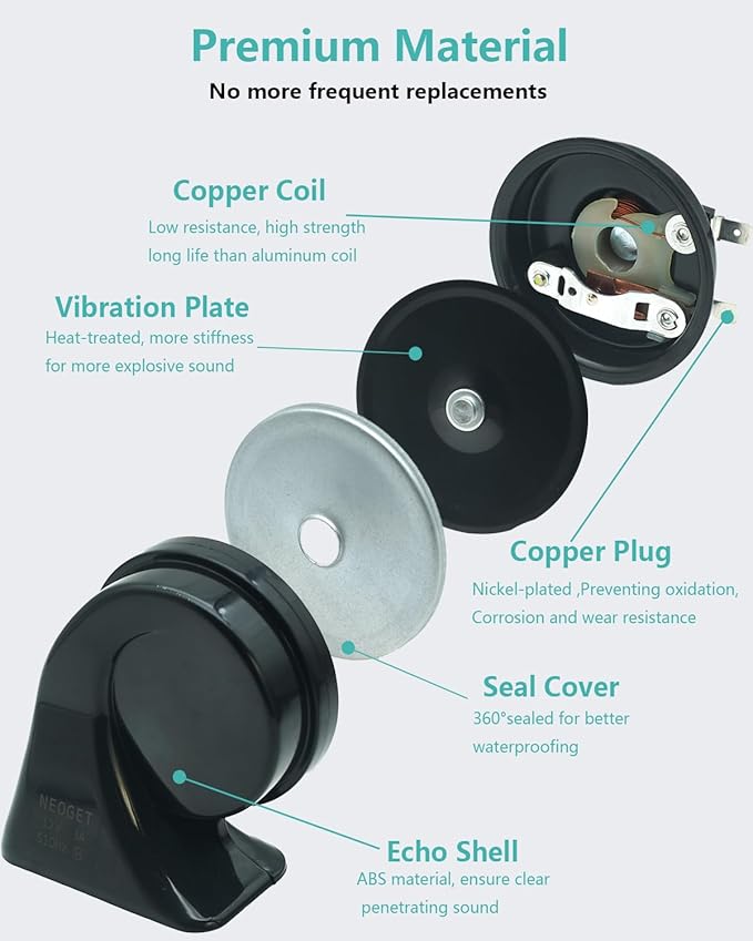 Car Horn Kit for BMW 12V Loud Waterproof Auto Horn, High Low Dual Tone 126 - Image 5