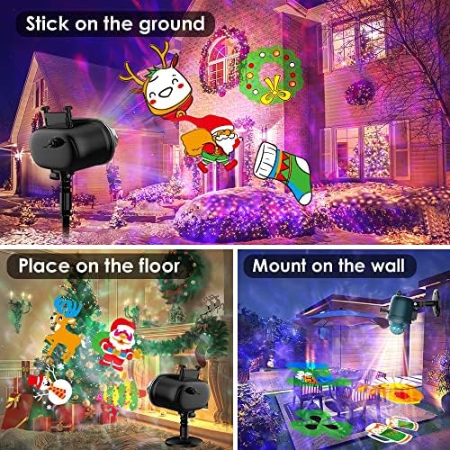 2025 Upgrade Halloween Christmas Projector Lights,2-in-1 Moving Holiday Lands...