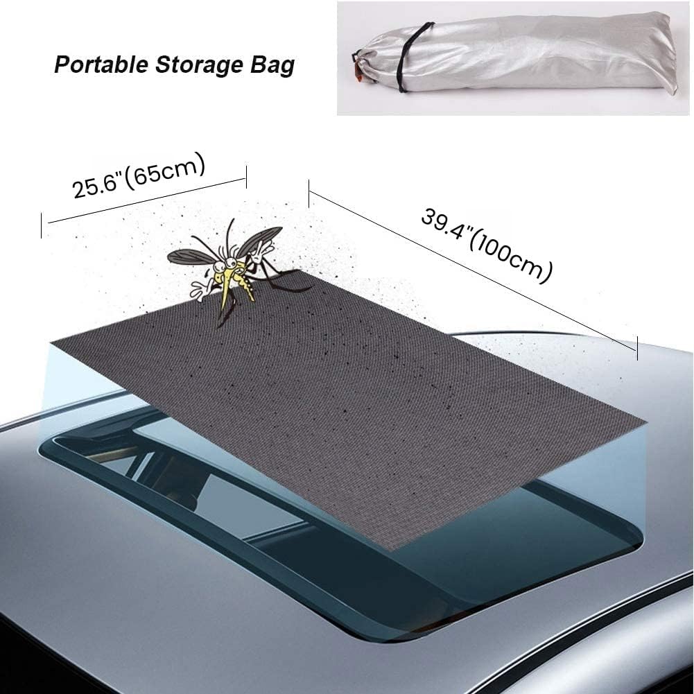 Magnetic Car Sunroof Sun Shade Breathable Mesh, Car roof Cover for Overnight Camping, Quick Install, UV Sun Protection for Moonroof and Side Window