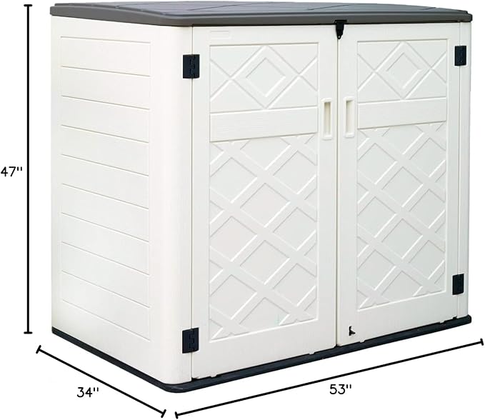ADDOK 2SG Larger Horizontal Storage Shed Wood-Like, 4.4 x 2.8 ft Outdoor - Image 7