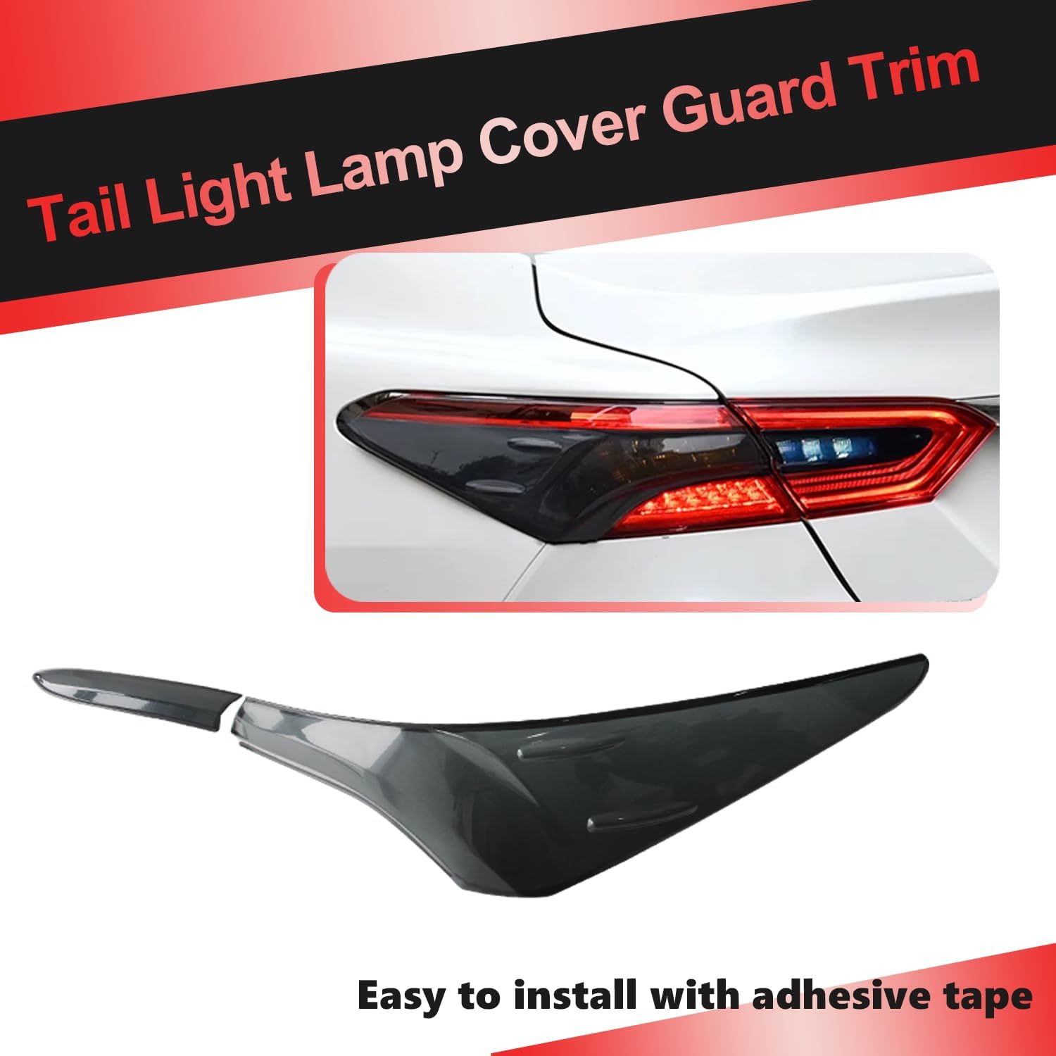 AUCERAMIC 4Pcs Tail Light Lamp Cover Guard Trim Fit 2018 2019 2020 2021 2022 2023 2024 for Toyota Camry Tail Light Frame Bezels