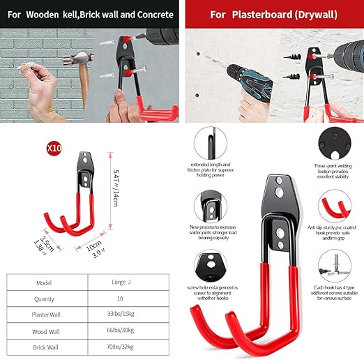 3-H Heavy Duty Garage Hooks - Image 2