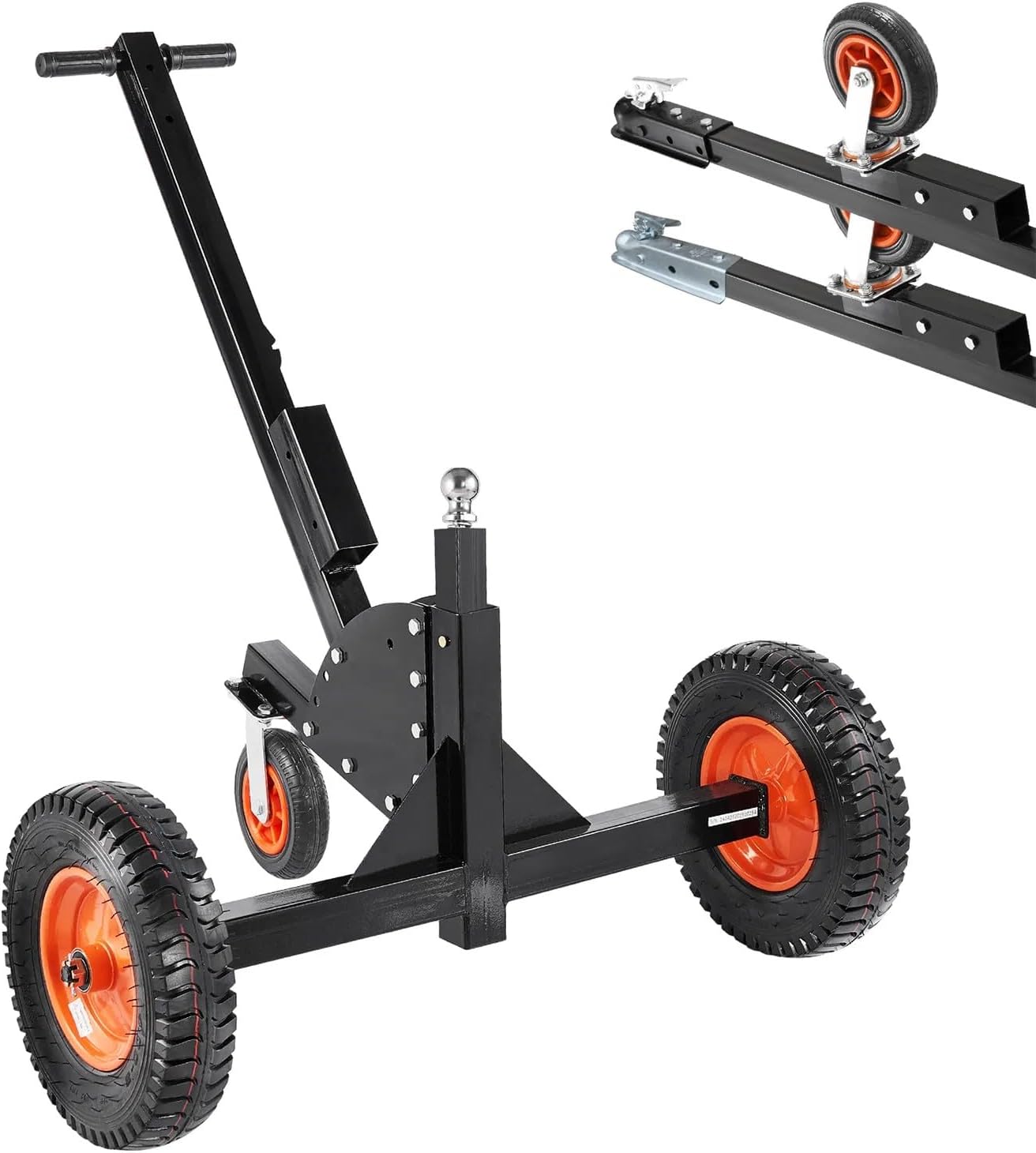 Trailer Dolly with 1500 Lbs Tongue Weight, 2 Inch Ball, 16 Inch Pneumatic Tires and Universal Wheel, Portable Tow Mover for RV & Car Trailers