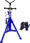 CARVALAX V-Head Pipe Jack Stands, Adjustable Pipe Stand for Welding | 28"-52" Adjustable Height, Fits 1/2"-12" Pipe Capacity, 2500LB Load Capacity, w/Portable Folding Legs