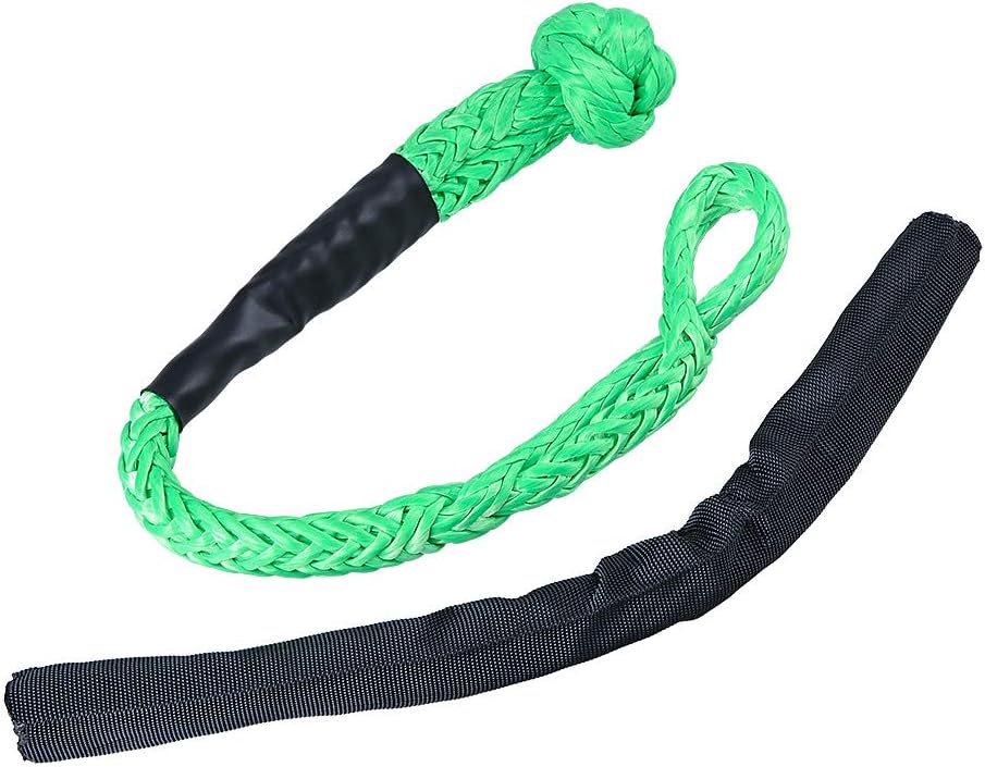 Set of Two Green 1/2" Synthetic Soft Rope Shackles 38,000lbs+ (2pcs)