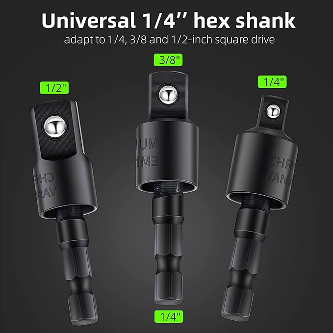 Right Angle Drill Adaptor, 4-in-1 Impact Drill Bit Extension, 360° Rotatable - Image 3