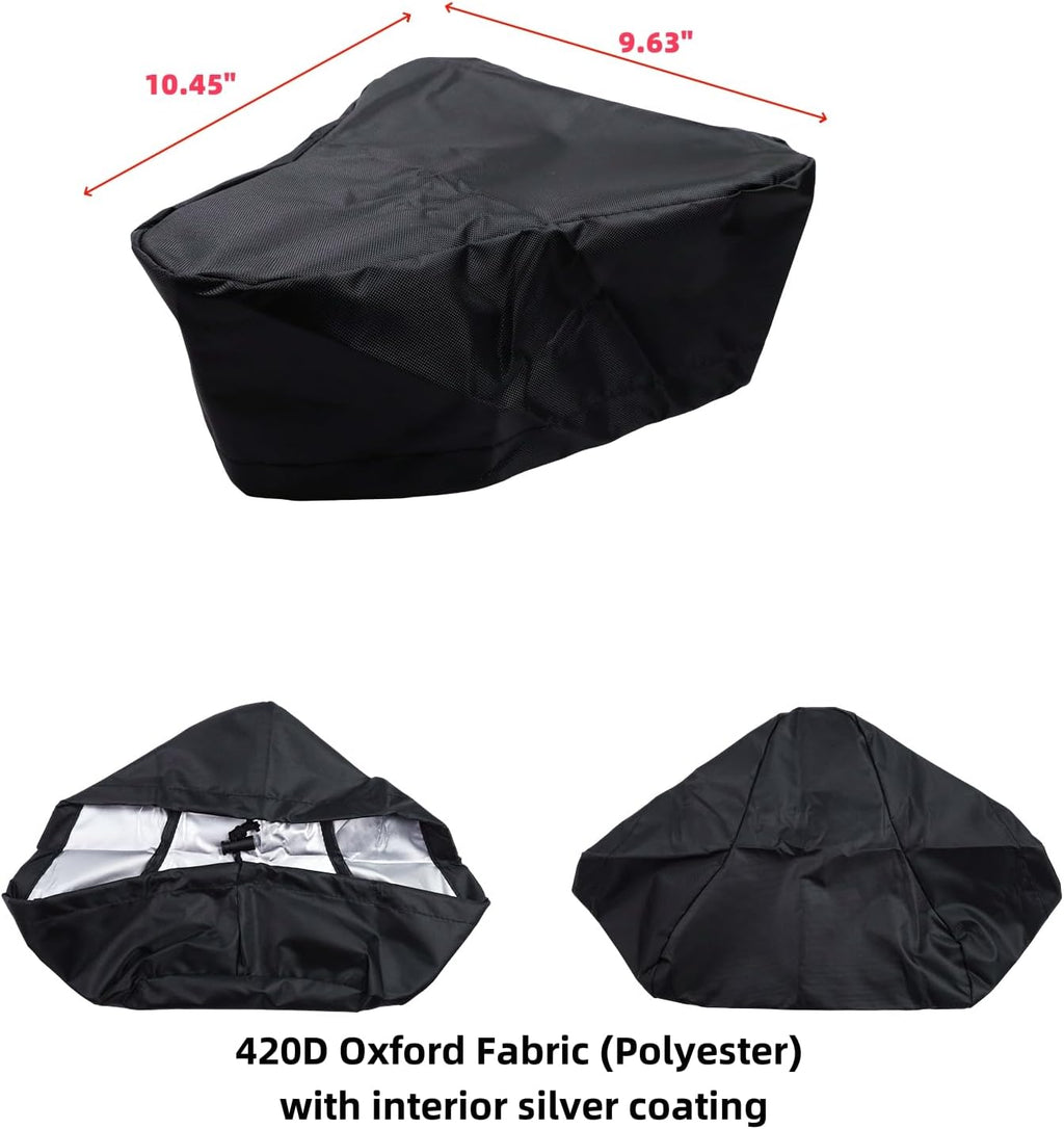 420D Polyester Waterproof Seat Cover for Bike Ebike, 9.45 x 10.63 Inch, Sunlight & Rain Resistant, Black Bicycle Seat Cushion for Mountain & Road Bikes, Dustproof Rain Cover with Drawstring