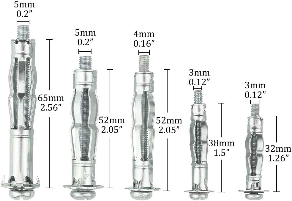 TOVOT 77PCS Wall Anchor Setting Tool Heavy Duty Hollow Wall Anchor Tool with ...