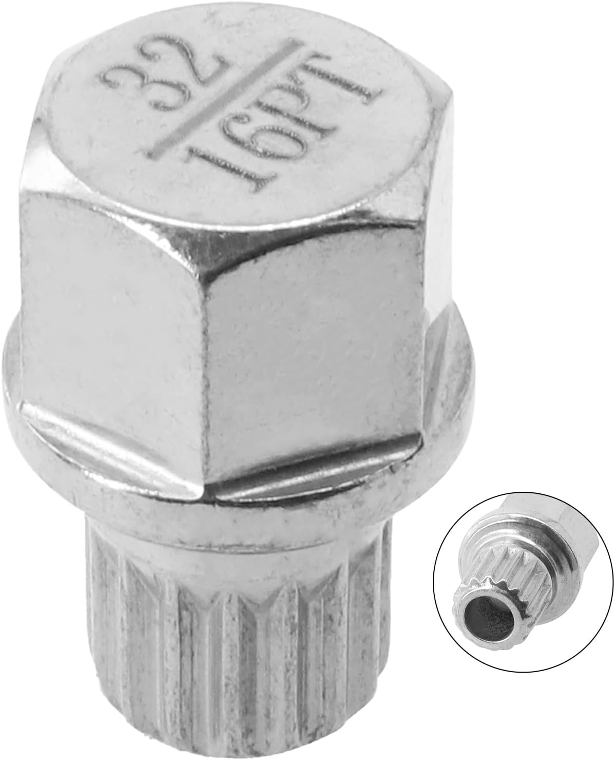 32/16PT Wheel Lock Key for, Steel Anti-Theft Lug Nut Removal, Rustproof Silver Socket Adapter for Car for Tire Screw Installation