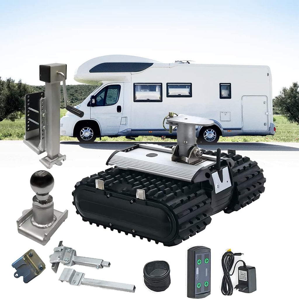 Electric Trailer Mover 450kg Load Capacity Trailer Dolly, Motorised Camper Trolley Kit with Remote Control, Camper RV Caravan Boat Trailer Jack for All Terrain (A)