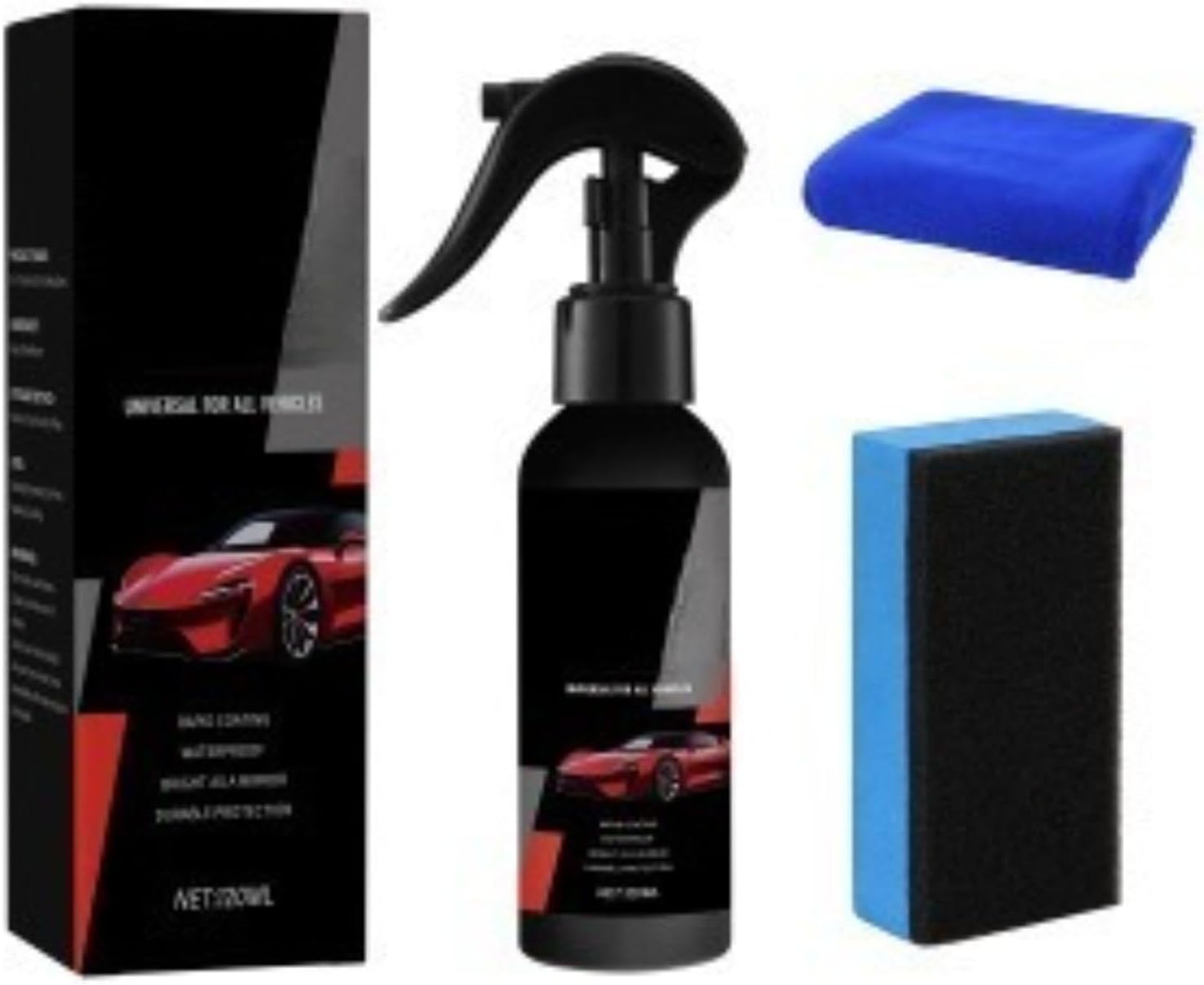 Car Adhesive Remover Spray, 120ml, Safely Remove Sticker Residue, Sap and Tar from Auto Paint, Quick, Clear-Coat Safe Cleaning Formula, Restores Gloss (Car Polish Spray - 120ML)