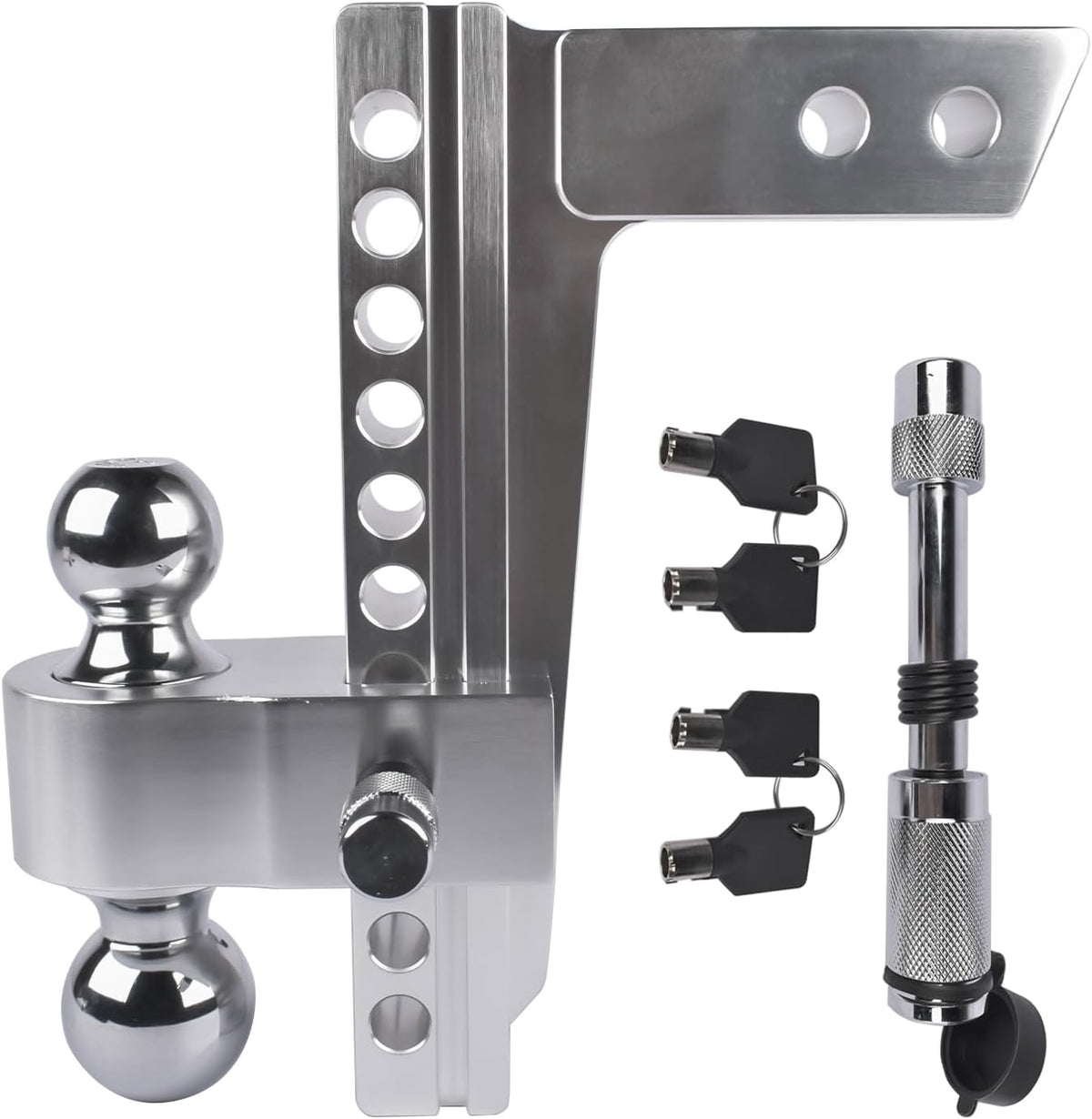 2" receiver adjustable trailer hitch, 10" rise/drop aluminum, main product view