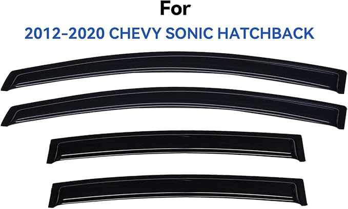 Window Visors Rain Guards for 2012-2020 Chevy Sonic Hatchback, Out-Channel - Image 2