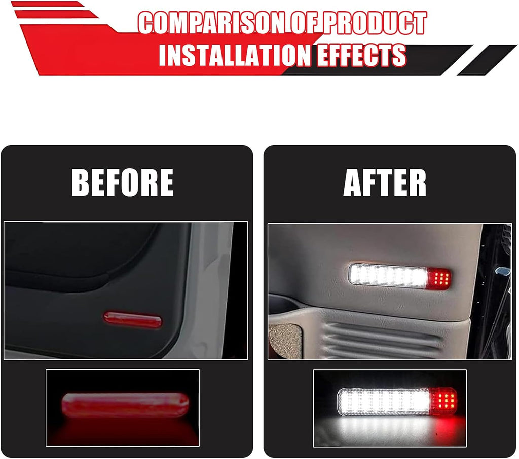 Interior LED Door Panel Lights, Super Bright Car Door Panel Warning Light, Replace OEM Number# 15021518,15021517, Compatible with Chevy Silverado GMC C/K, Sierra 1500 2500 3500 (White)