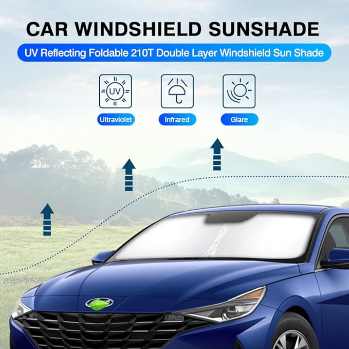 KUST Windshield Sun Shade for 2021-2024 2025 2026 Hyundai Elantra Accessories - Image 2