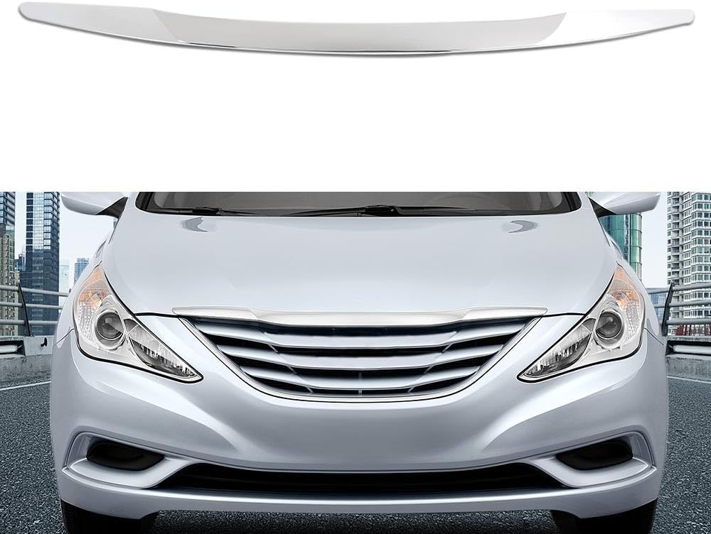 PIT66 Front Grille Hood Moulding Fit Hyun.dai Sonata 2011-2013 Chrome Trim | Grill Fit Hyun.dai Sonata GL, GLS, Limited, SE (2011-2013) and 2.0T, 2.0T Limited (2011-2012). Replaces 863553S101, HY1235101