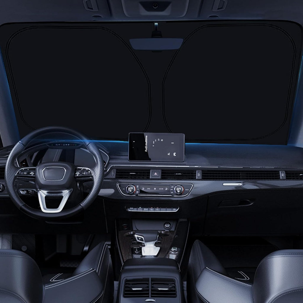 CC&TT Windshield Sun Shade Compatible with Toyo-ta Camry 2012-2017,Camry Sun Visors Sun Shade,Toyo-ta Camry Accessories (LE XLE Hybrid SE XSE) Foldable Front Window Shade Protector Blocks UV Rays