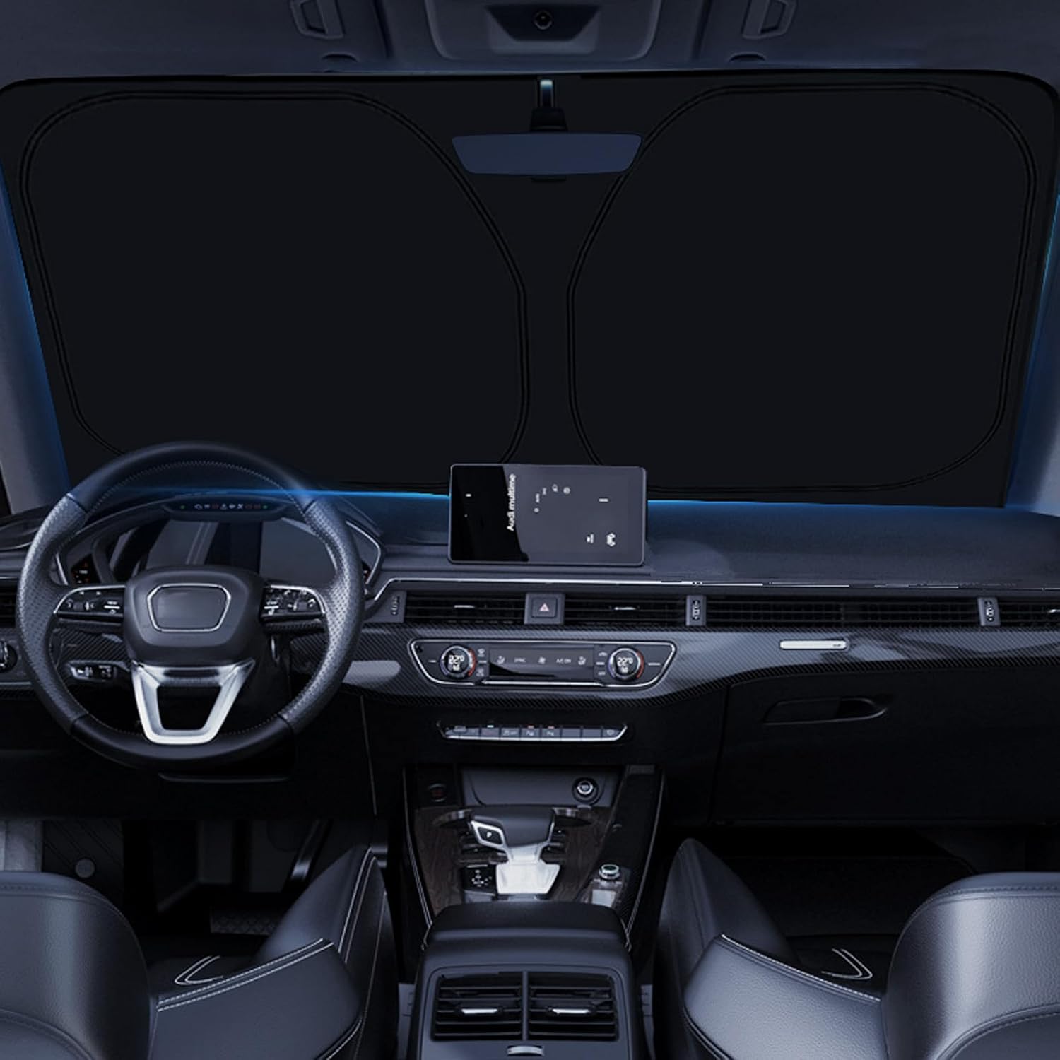 CC&TT Windshield Sun Shade Compatible with Toyo-ta Camry 2012-2017,Camry Sun Visors Sun Shade,Toyo-ta Camry Accessories (LE XLE Hybrid SE XSE) Foldable Front Window Shade Protector Blocks UV Rays