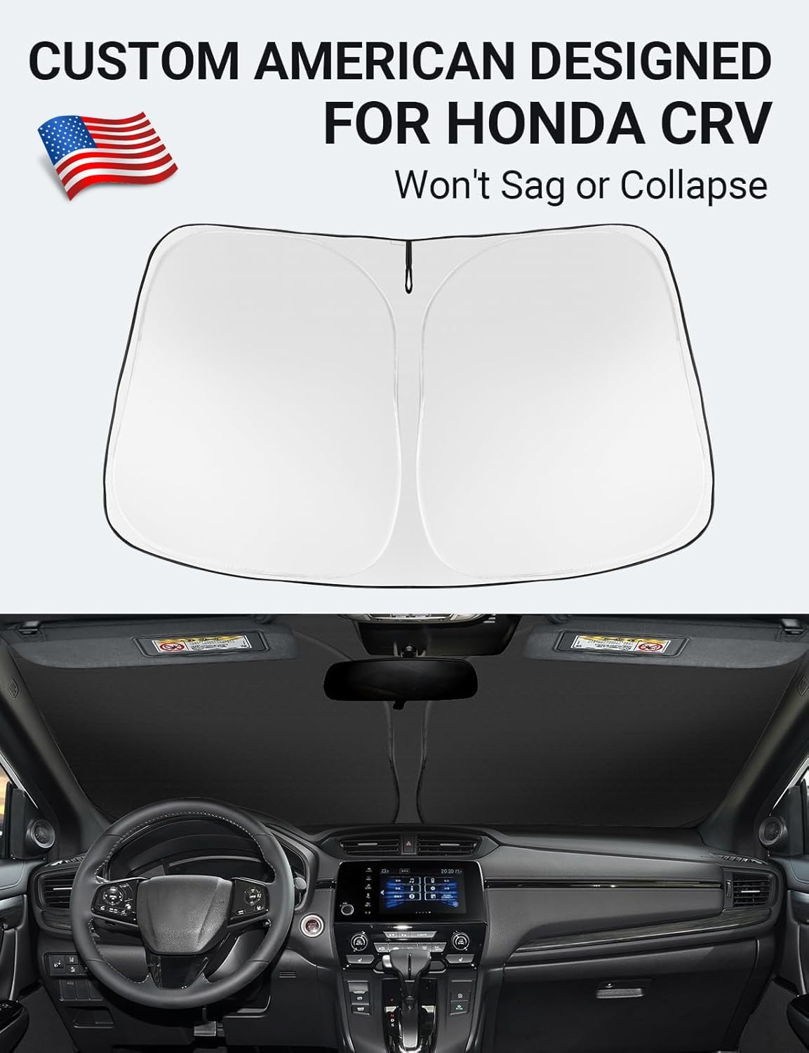 Proadsy Front Windshield Sun Shade Foldable Sunshade Protector Custom Fit 2017-2022 CRV SUV LX EX EX-L EX-L Navi Touring Accessories 2026 Upgrade