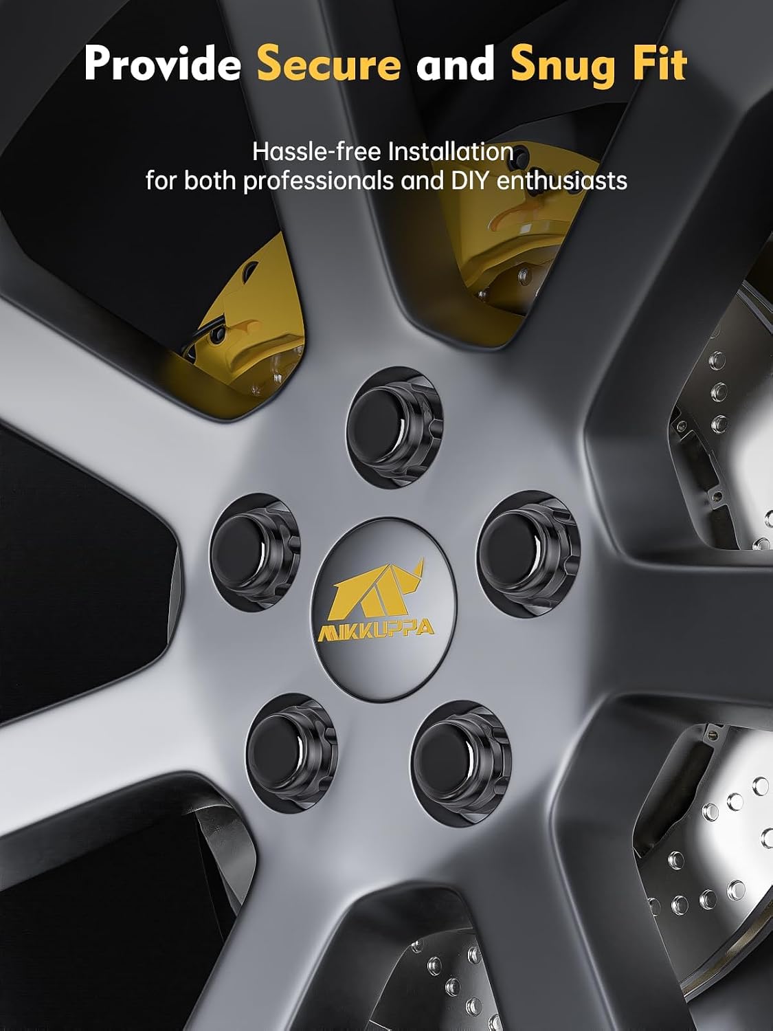 MIKKUPPA M12x1.5 Spline Lug Nuts - Replacement for 2006-2024 Honda Civic, 2003-2024 Accord, 1997-2024 CRV, 1983-2023 Toyota Camry, 1996-2023 RAV4 Aftermarket Wheel - Black 20pcs Closed End Lug Nuts