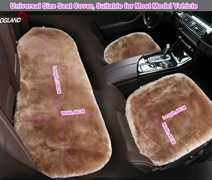 Fluffy Genuine Australia Sheepskin Car Seat Cover - Image 9