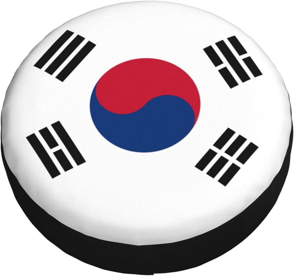 Korean Flag Print Universal Spare Tire Cover for RV, Jeep | Wheel Protector Fits Rv, Trailer, Jeep, Shield Tires From Sun, Dirt And Rain For Outdoor Storage