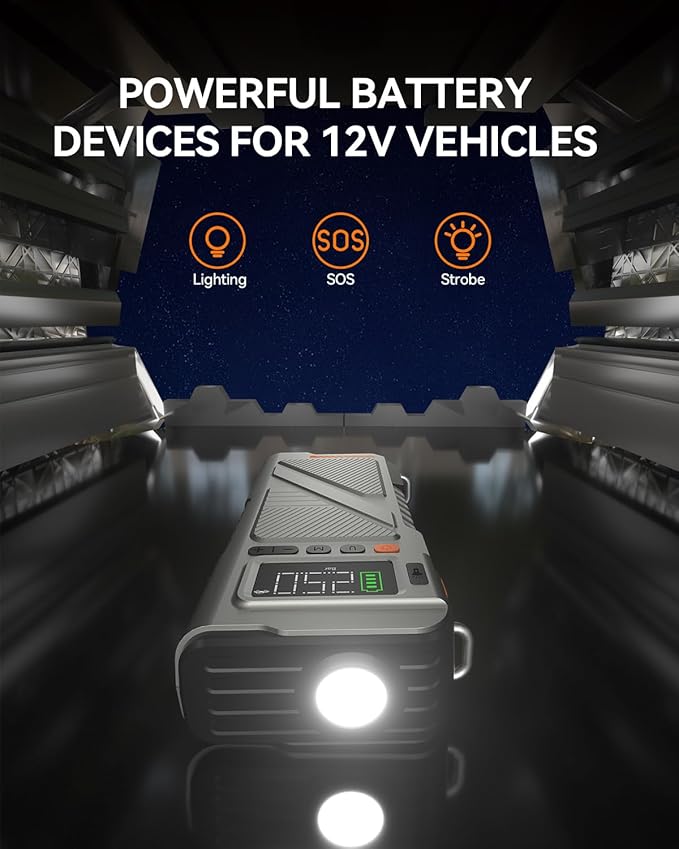 2025 Car Jump Starter with Air Compressor, Portable 6000A 150PSI Car Battery - Image 4
