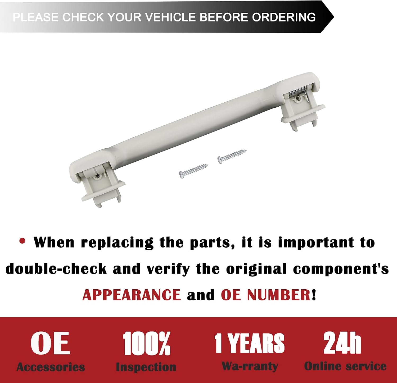 TQPONLY Interior Grab Handles Grips Compatible with 2013-2019 Ford Escape Accessories Front Side Replaces 7S7Z-5831406-AA Roof Assist Handle