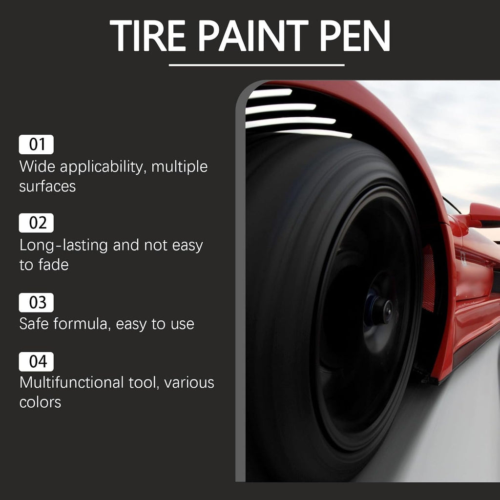 15 Pieces Black Paint Pen Car Tires Paint Pen Water Resistant Quick Drying Tire Marker Pen for Car Tires Scratch Repair