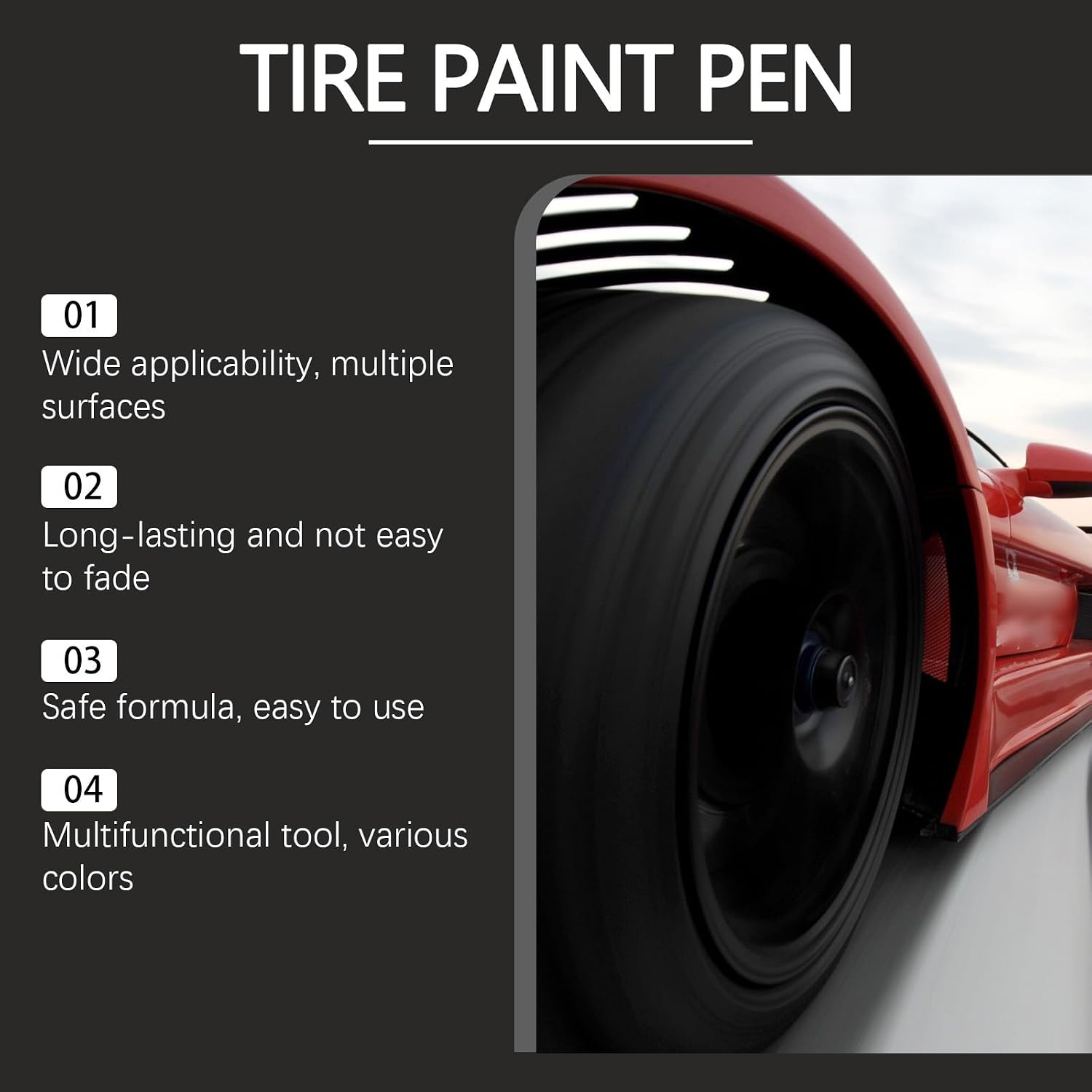 15 Pieces Black Paint Pen Car Tires Paint Pen Water Resistant Quick Drying Tire Marker Pen for Car Tires Scratch Repair