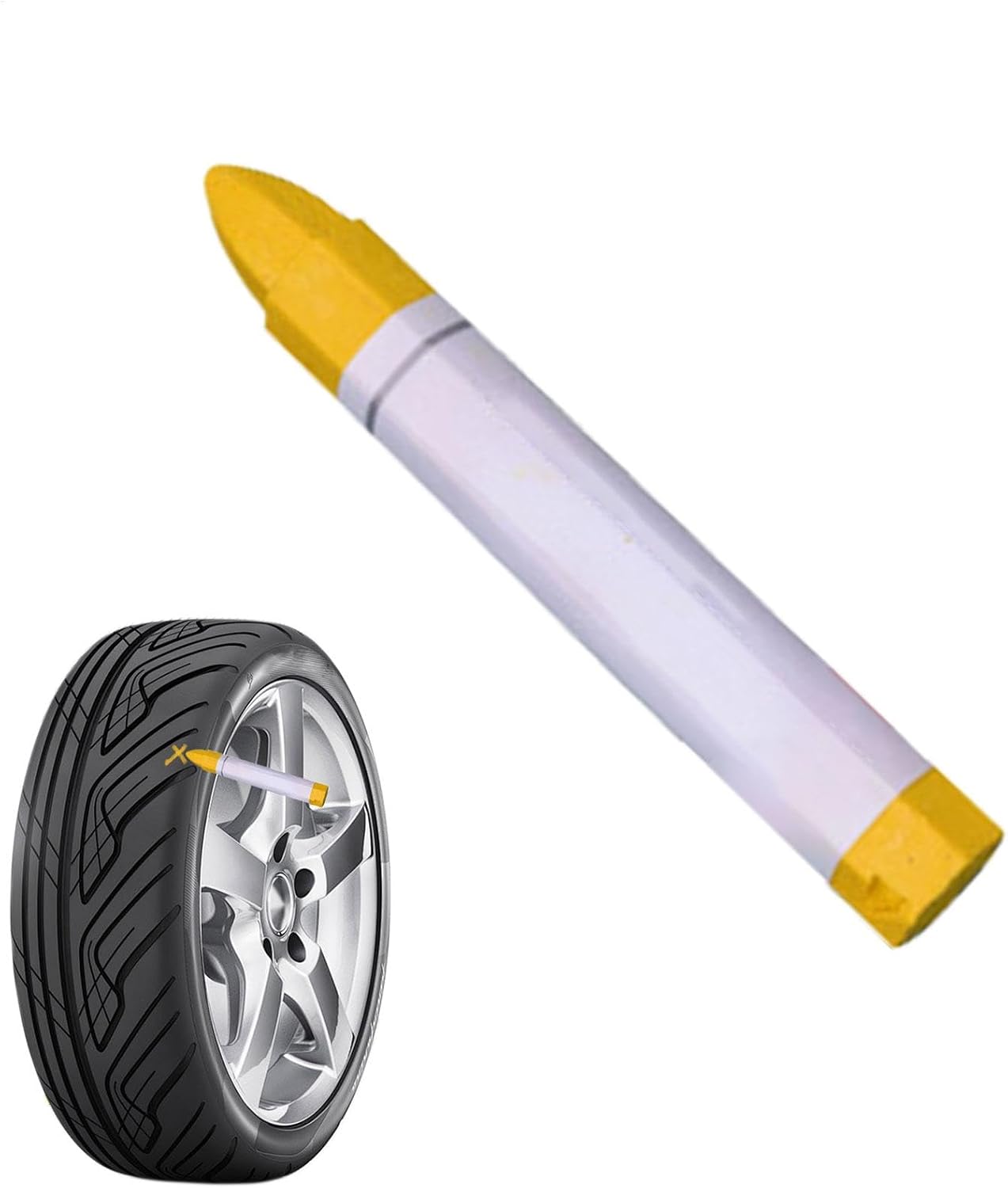 Tire Paint Pent - Tire Paint Marker, Waterproof Tire Pen | White Yellow Paint Pen for Metal, Automotive Tire Painting Tools Markers, Rainproof Car Decorations Oil Based for Automotive Tire Lettering