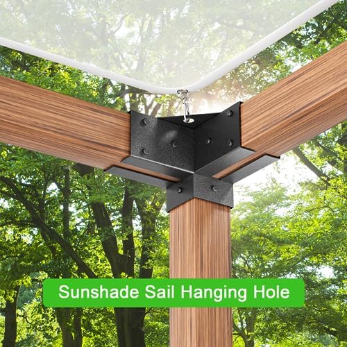 pergola brackets kit for 4x4 wood beams, 3.58'', close-up detail