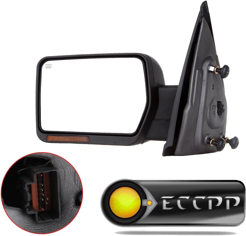 Driver Side Heated Towing Mirrors Fits 2007-2014 for Ford for F-150 Series Truck Pickup, Power Adjusted View Mirror with Turn Signal Indicator
