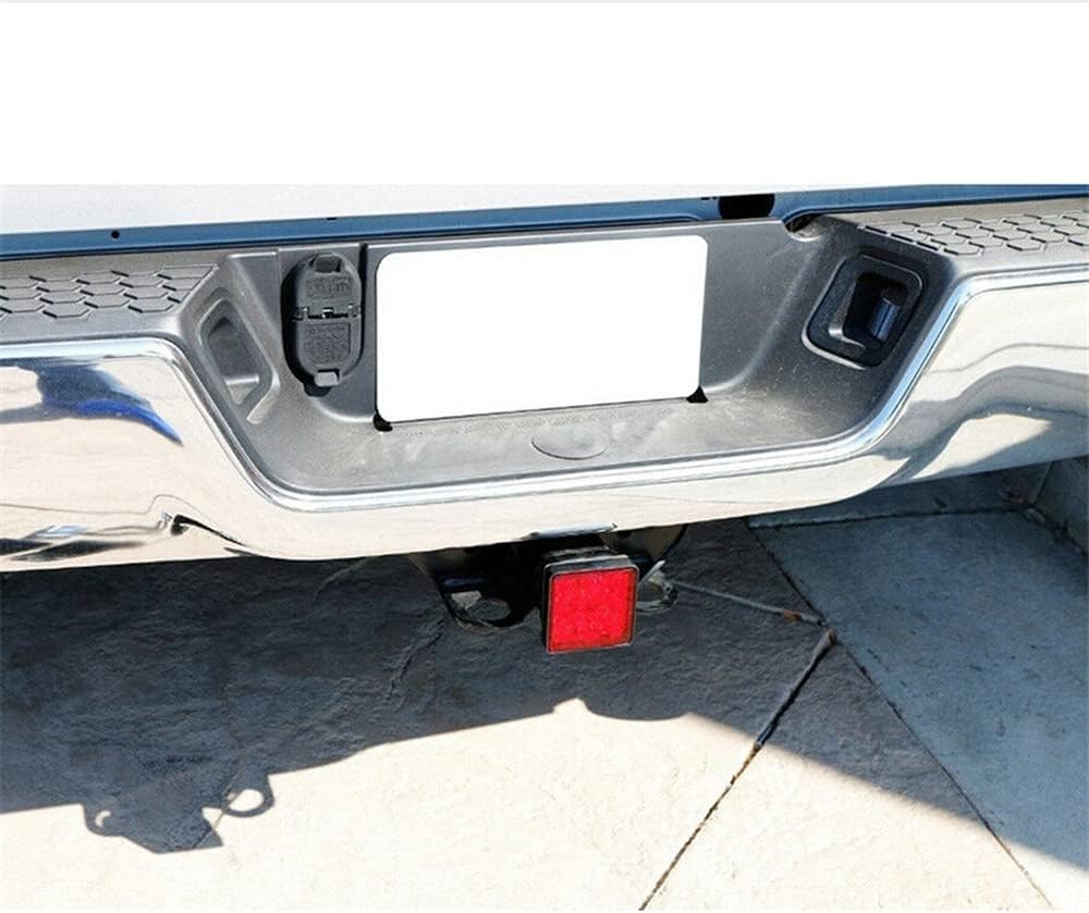 Red 15 LED 2 inch Trailer Truck Hitch Tow Haul Receiver Cover Brake Light with Pin 12V, 500098565