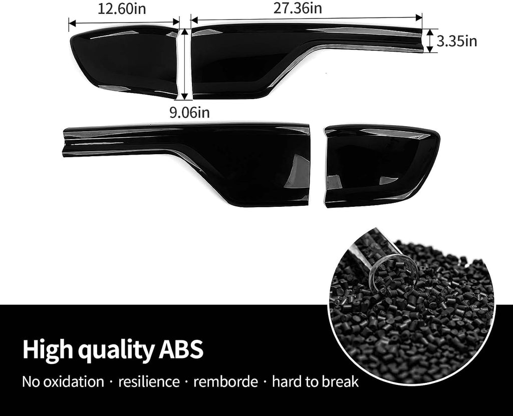 Hoolcar Tail Light Lamp Cover Guard Taillight Trim Bezel Frame Decor Exterior Accessories Compatible with Dodge Durango 2014-2023, Smoked Black