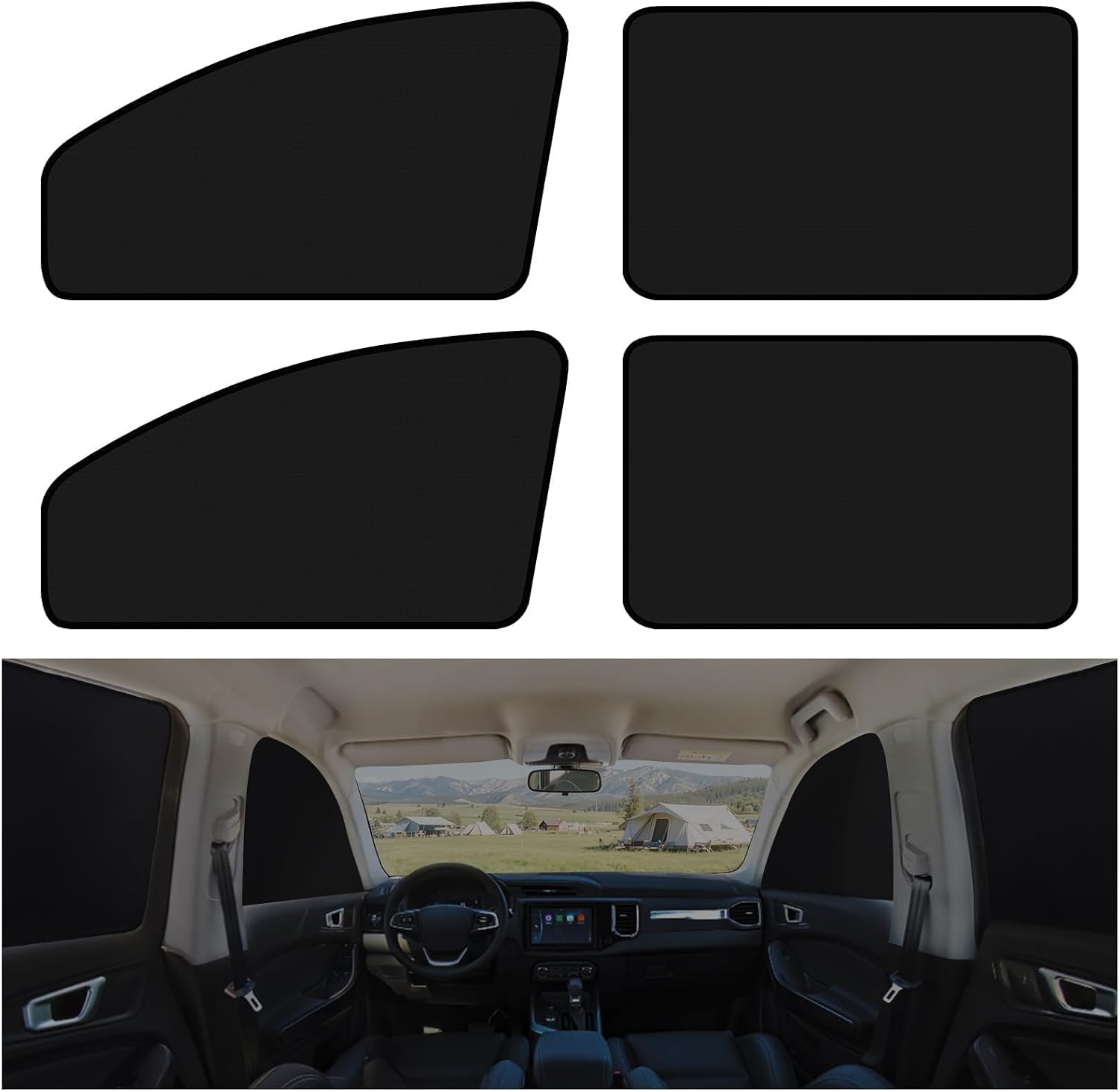 4PSC Car Side Window Shades, for Toyota Sienna 2021-2026 | Magnetic Car Sunshades for Side Windows,UV Protection Mesh, Double Sided Shading Privacy, Does Not Affect Car Windows Lifting