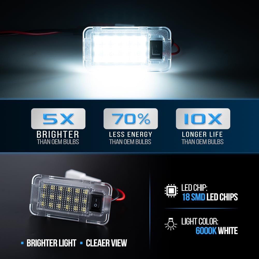 Led Trunk Cargo Area Light for 2023 2024 2025 To'yota RAV4/RAV4 Prime 18-SMD 6000K White Led Courtesy Luggage Compartment Light Assembly