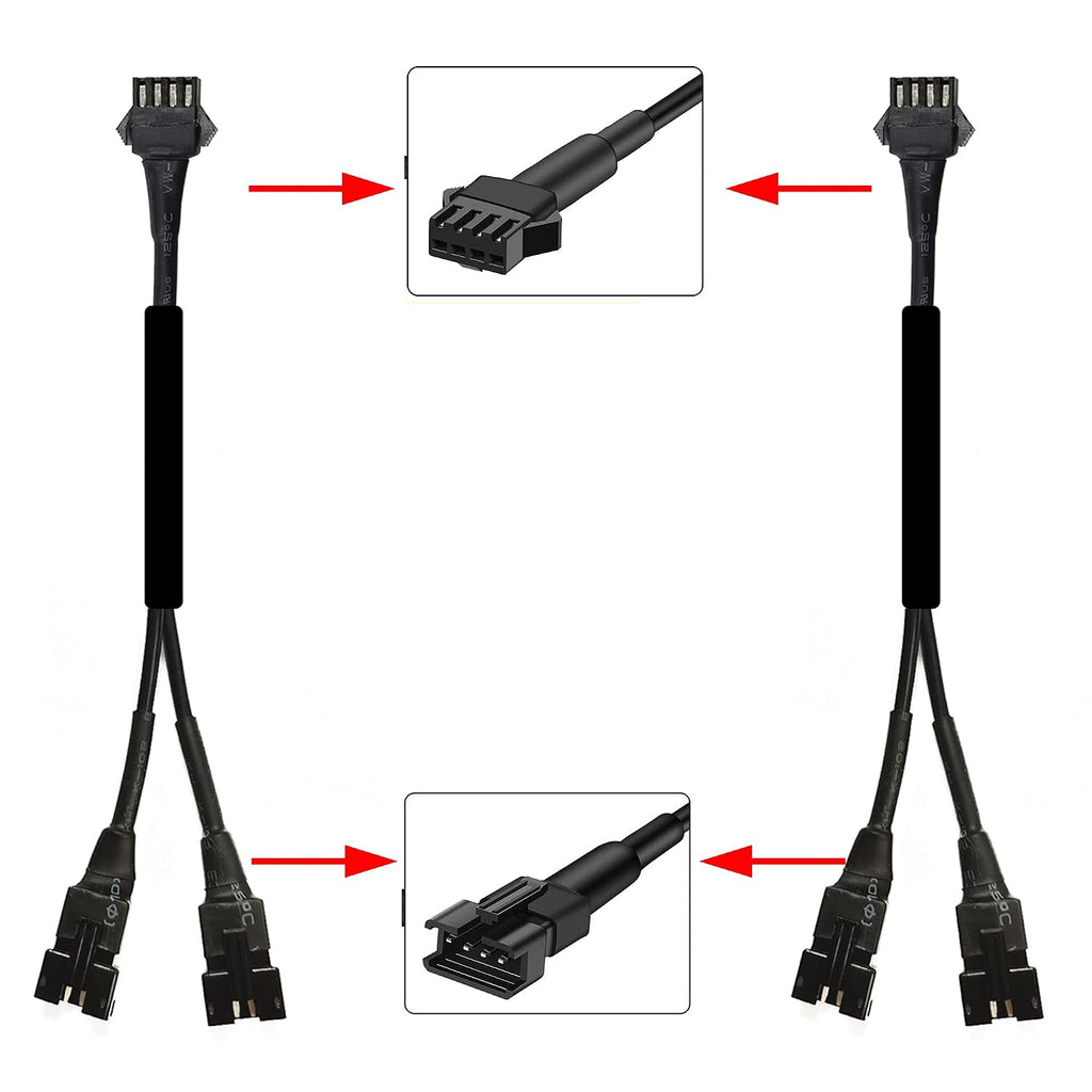 4PC 36in/90CM RGB LED Extension Cable With 2pcs 1-2 way spiltter Y cable,Rock Light Extension Wire,Neon Underglow Wire Cable Extension Kit for ATV Car Motorcycle Accent Light Strips Rock Lights