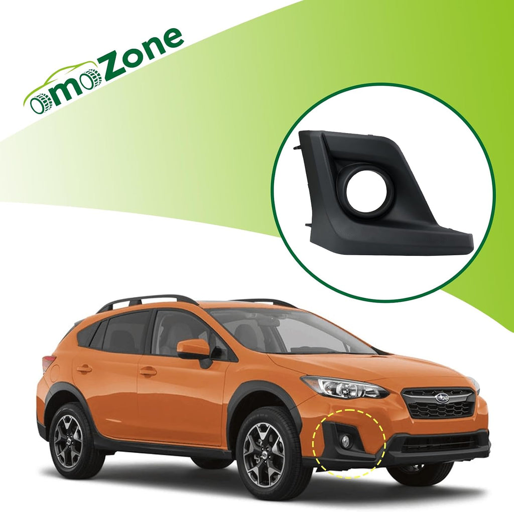 Front Bumper Fog Light Bezel Cover Right Passenger Side Lamp Panel Trim with Fog Light Hole Black Compatible with 2018-2020 Subaru Crosstrek Replaces 57731FL082 SU1039121