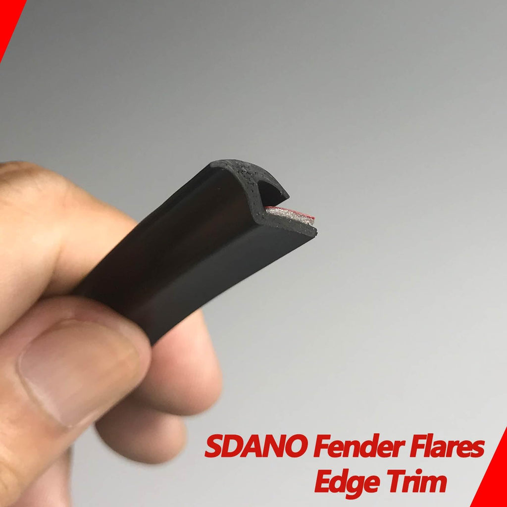 Fender Flares Edge Trim, Fender Flare Rubber Seal for Car and Truck Wheel Wells, Rubber Gasket for Fender Flares Universal, Bonds w/Automotive-Grade Adhesive Tape, T-Style, 30’ Length