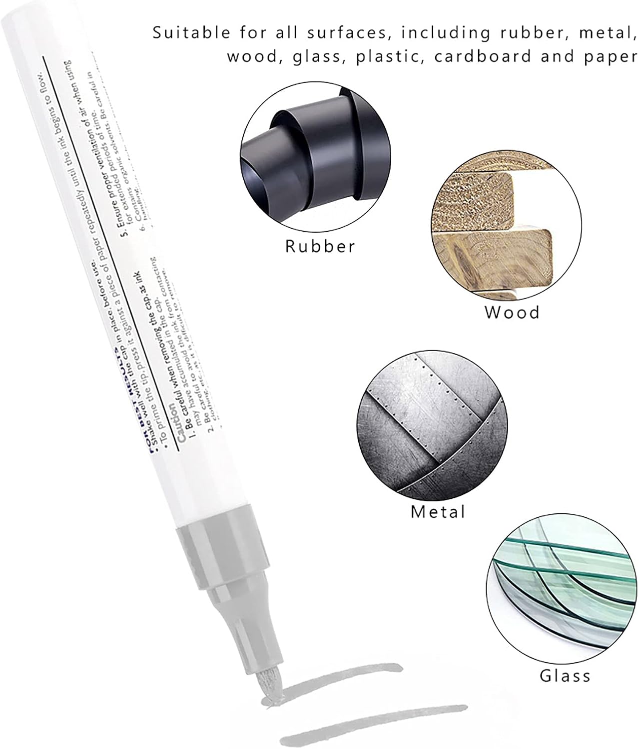 Qqmora Car Tire Paint Pen, Marking Pen Car Tire Paint Pen Not Easy to Fade Drying Tire Paint Pen (Silver Color),car paint supplies