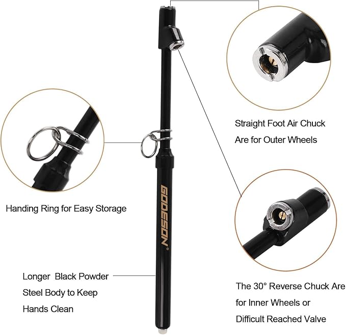 GODESON Dual Head Tire Pressure Gauge, Heavy Duty Pencil Tire Gauge Range - Image 3