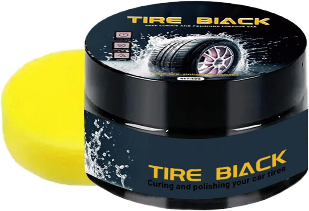 Car Tire Wax – 50g Paste, Tyre Coating, High Gloss Stain Remover | Perfectly Great For SUV Caravan, Safe Driving, Protective