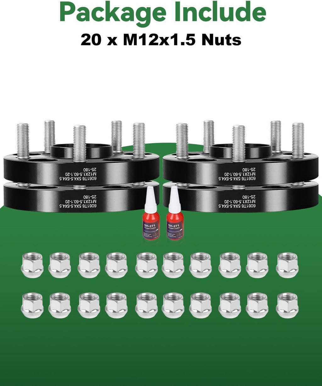 20mm 5x4.5 Hub Centric Wheel Spacers 60.1 Hub Bore with 12x1.5 Studs, 5x114.3 Forged Wheel spacers Set of 4 for Toyota Camry Highlander Avalon Tacoma, Lexus ES300 ES330 ES350 ES300h