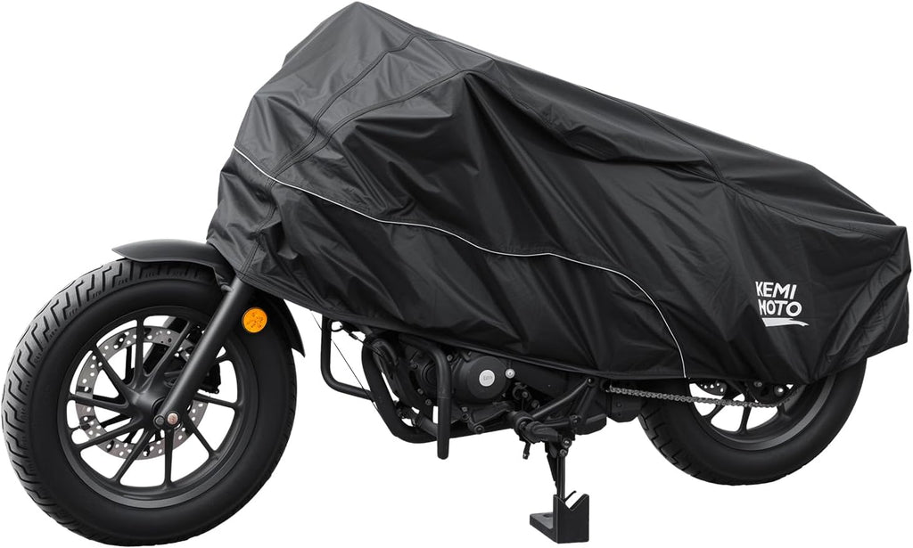 KEMIMOTO Motorcycle Half Cover Outdoor Waterproof Storage Bag Fit Lightweight Fit for Rebel CMX300 500 1100 Sportster Iron 883 Shadow Vulcan S Boulevard S40 Rain Snow Dust Protection Cover