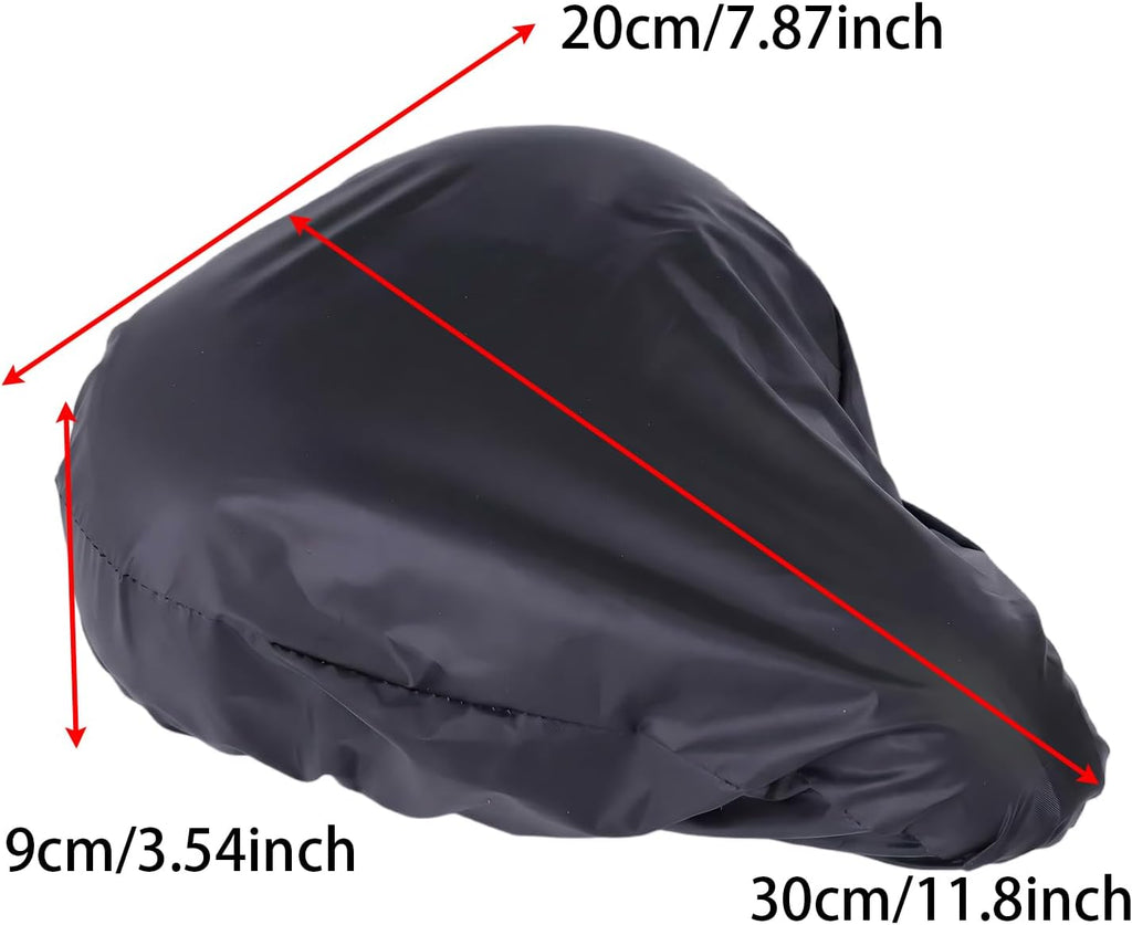 2 Pieces Black Universal Seat Cover with Elastic for Bike and Bicycle,Waterproof Seats Cushion Protection Multiple Rain Dustproof Cover Protector for Unisex Women Men, Outdoor Travel Accessories