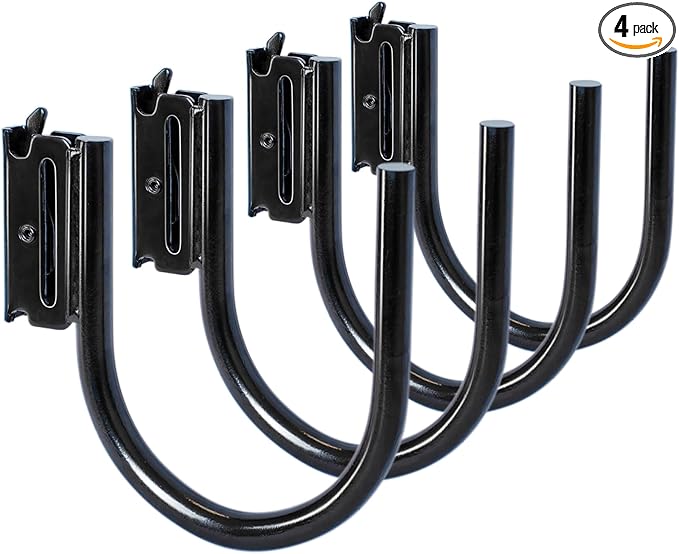 4-Pack 4" E Track J Hooks, Heavy Duty Black Steel Hanger 1, 400lbs Break by MorScan